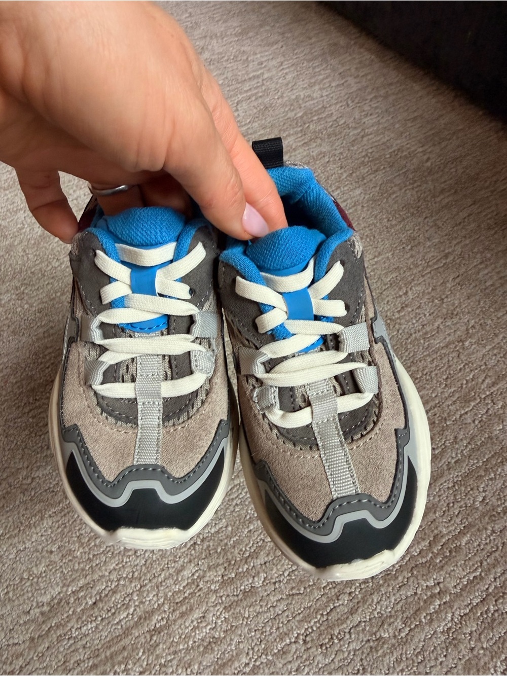 Zara Gray and Blue Kids Casual Sneakers